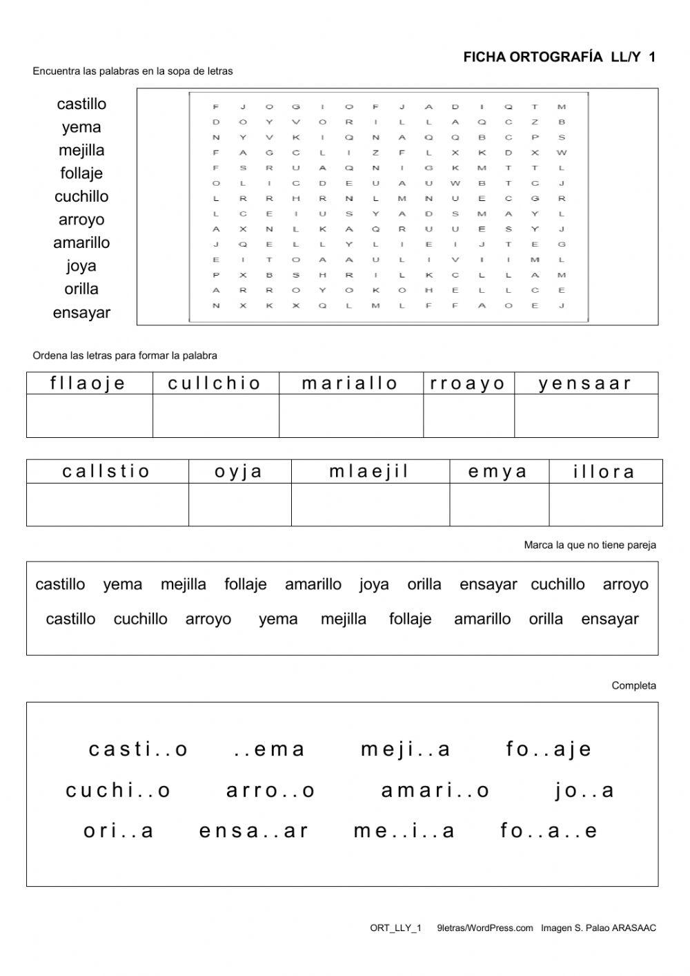 Ortografía ll-y ficha1