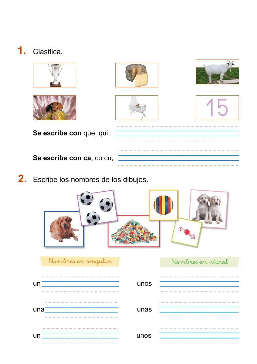 Repaso ca,co, cu, que qui y singular plural