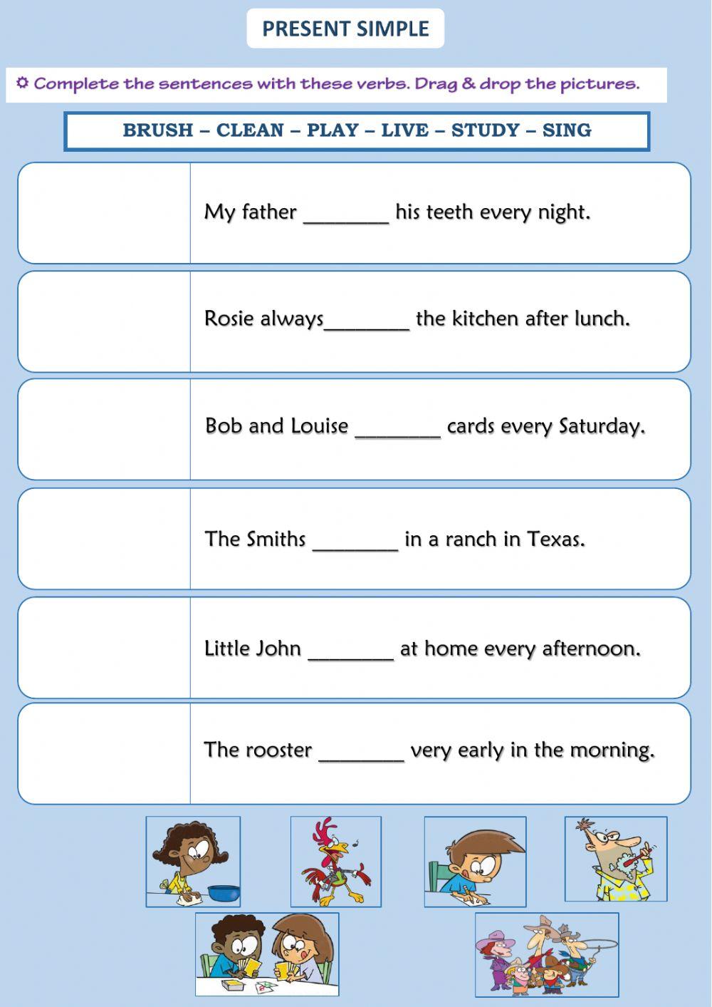 Present simple - 1 worksheet | Live Worksheets
