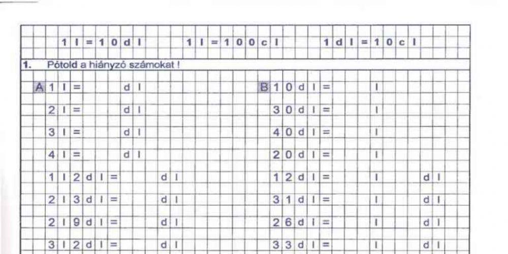 matematika mértékváltás