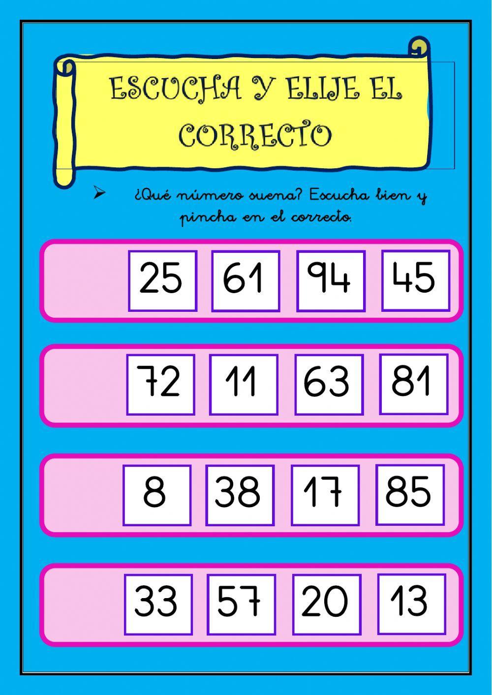 ELIJE EL NÚMERO CORRECTO