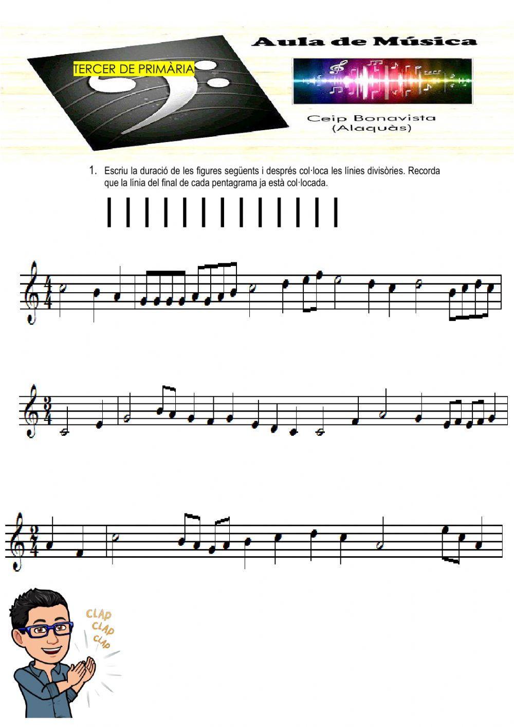 Col.loca les línies divisòries. Tercer