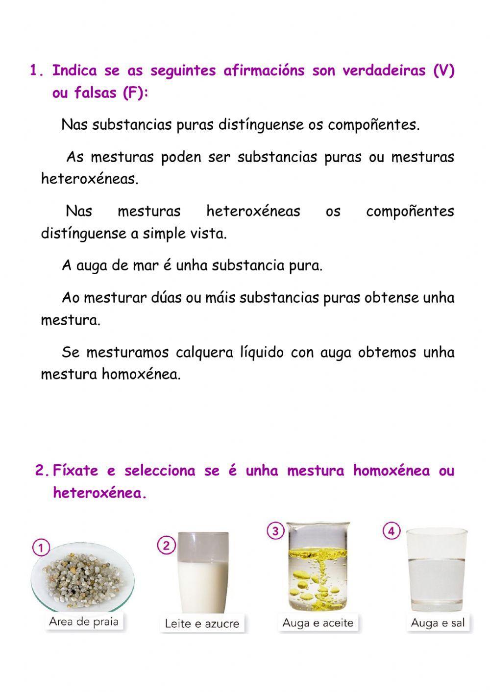As mesturas As mesturas