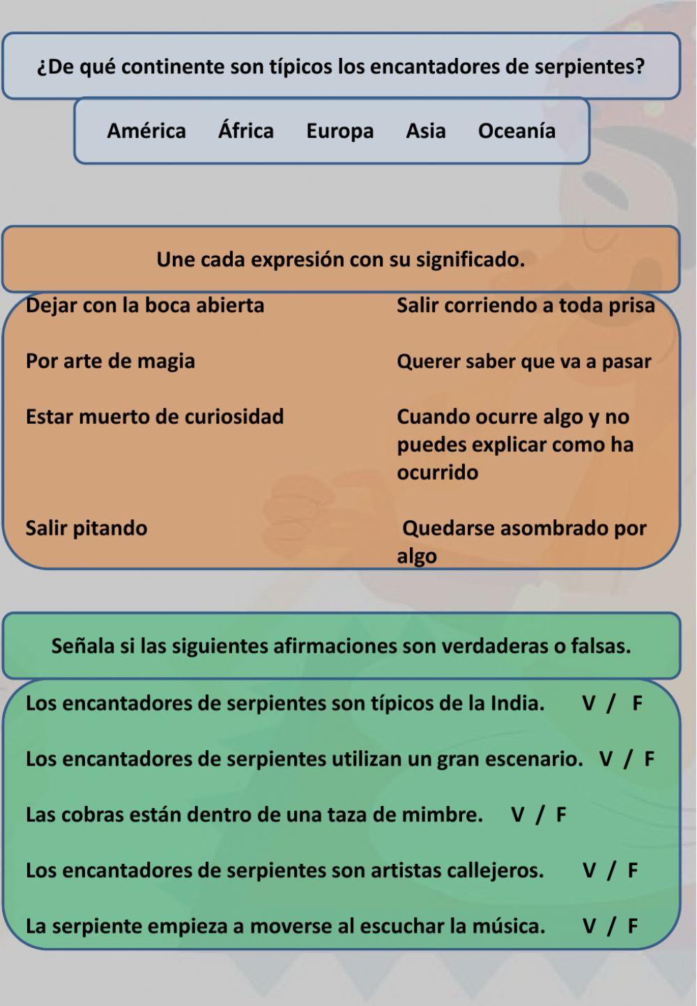 Comprensión lectora ¿Por qué bailan las cobras?