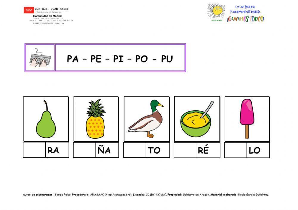Lectoescritura - P -