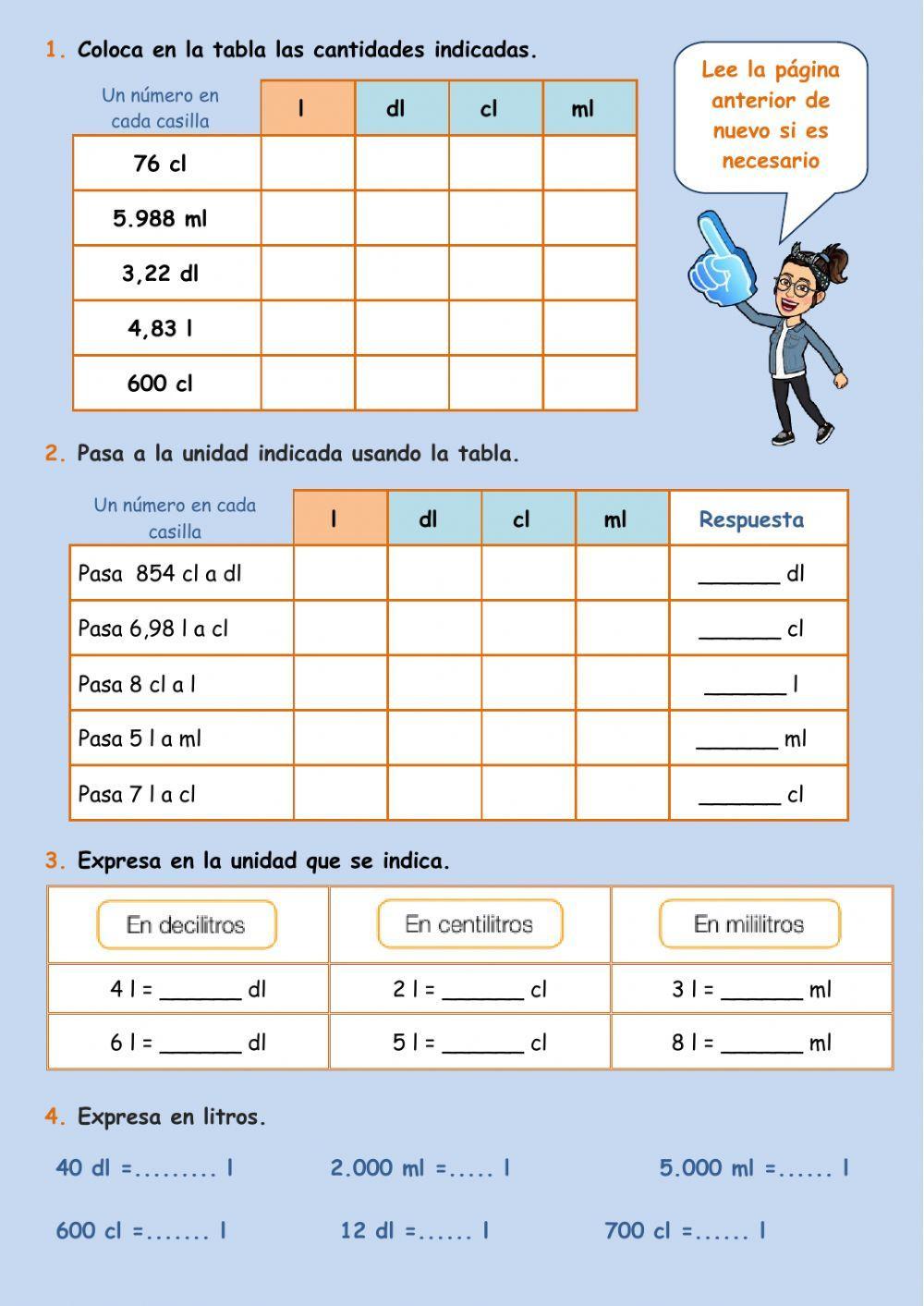 Submúltiplo del litro