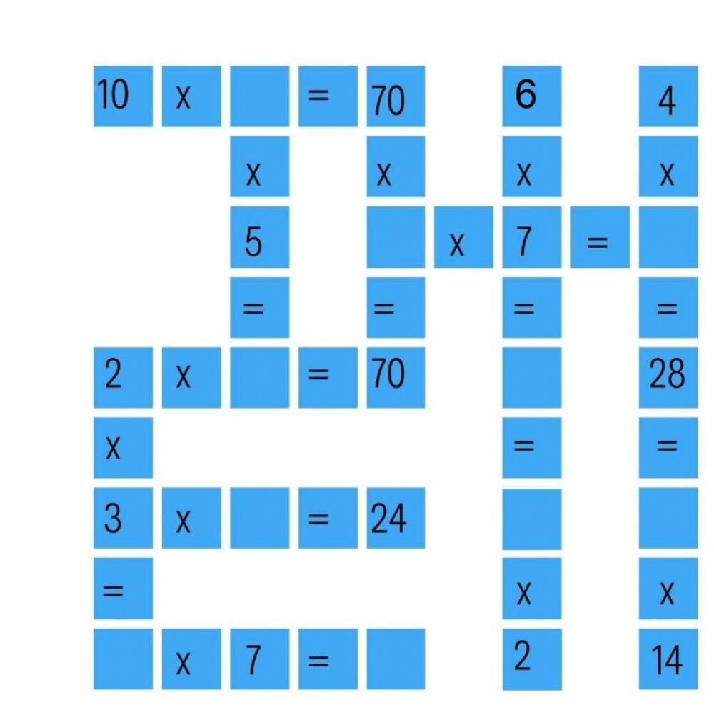 Crucigrama de números