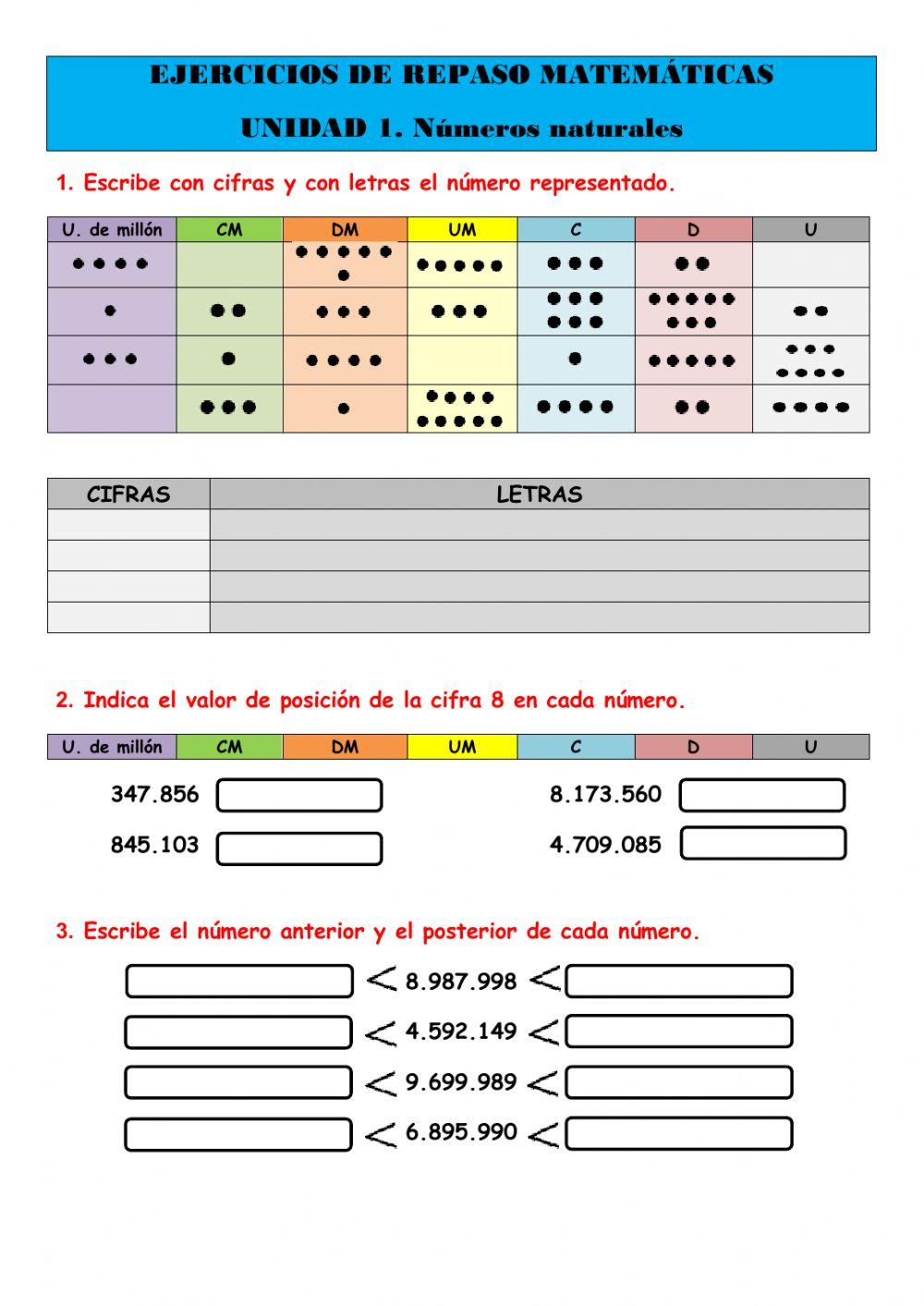 Unidad 1. Números naturales. 1