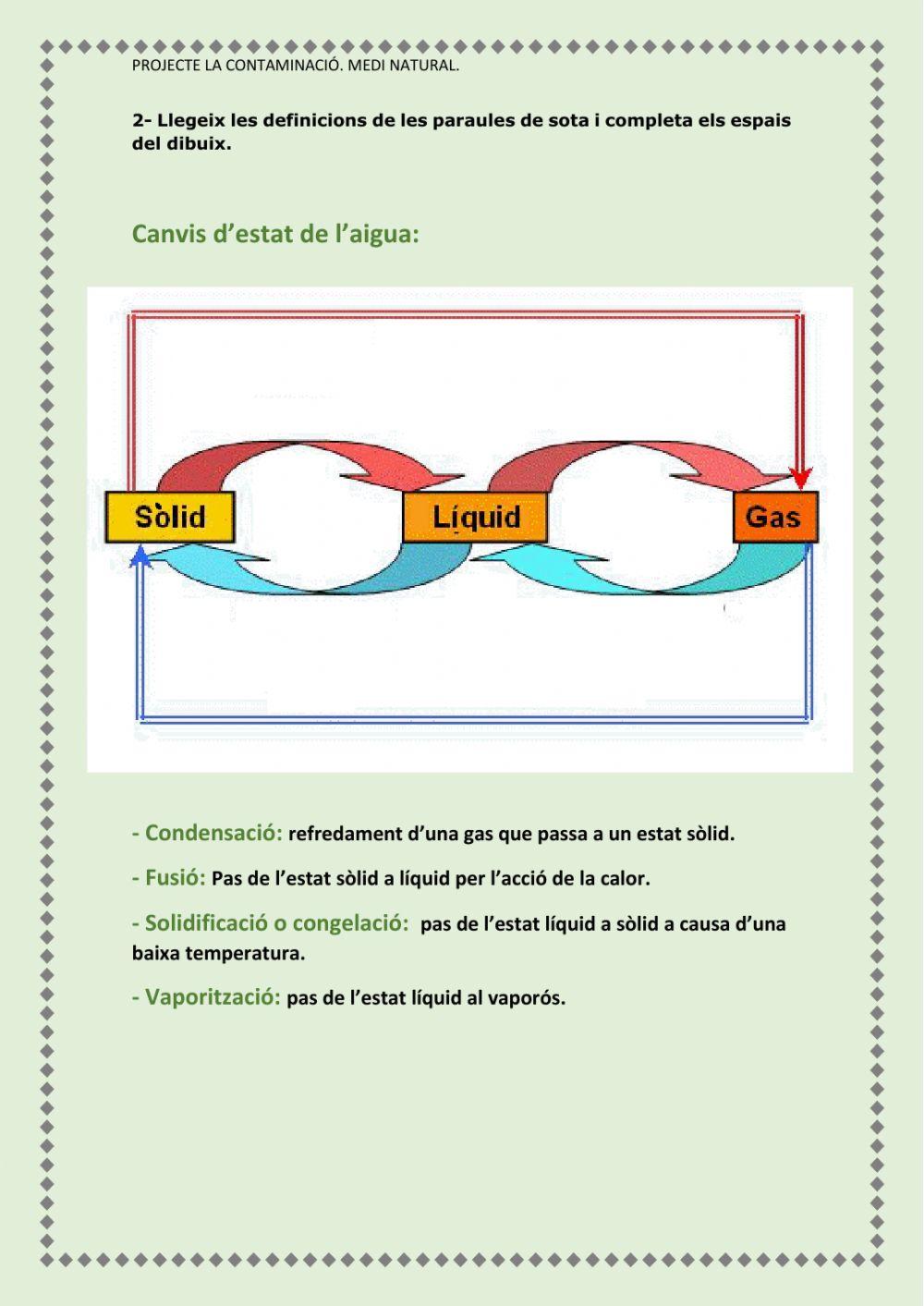 El cicle de l'aigua.