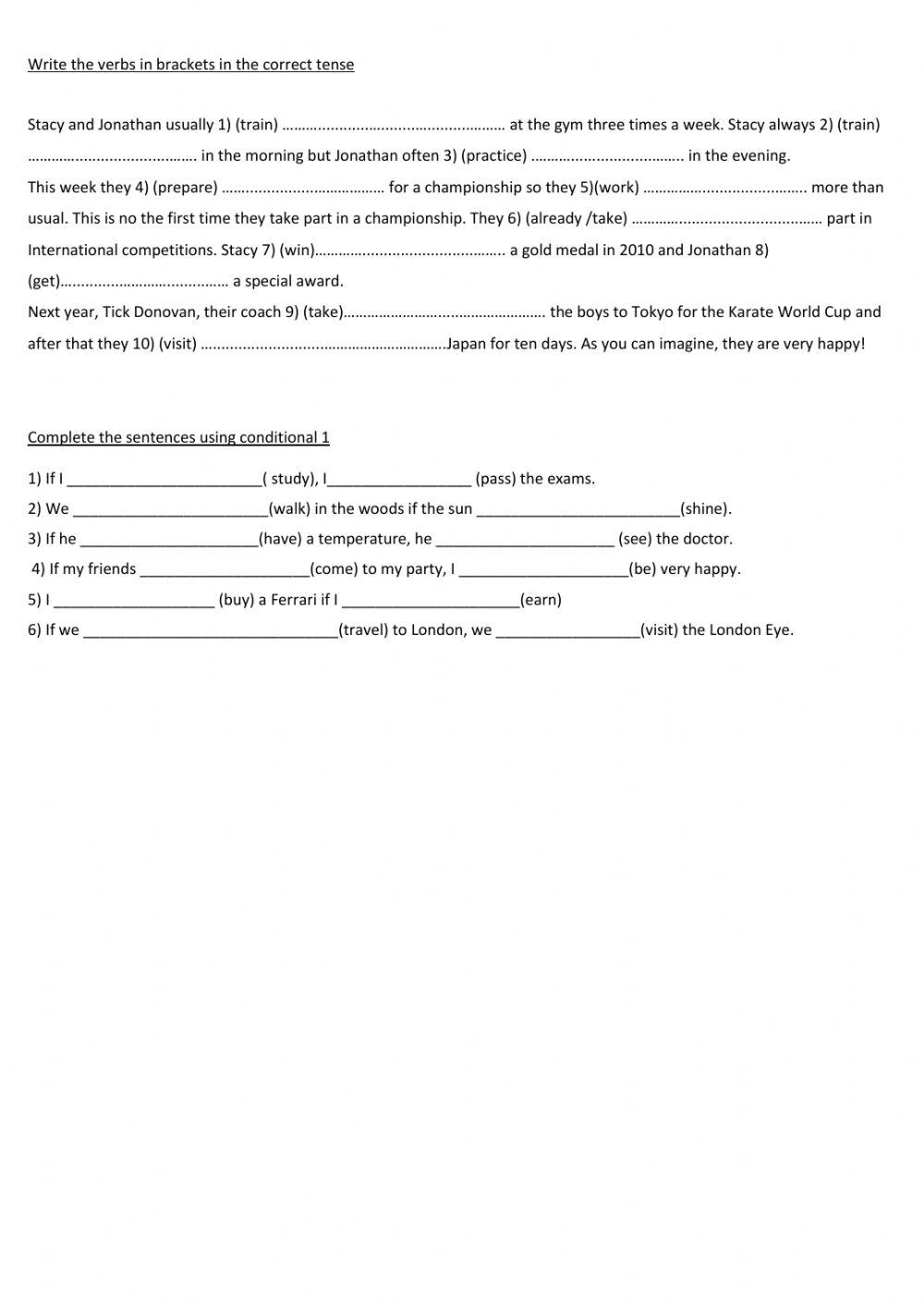 Tenses - Conditionals 1