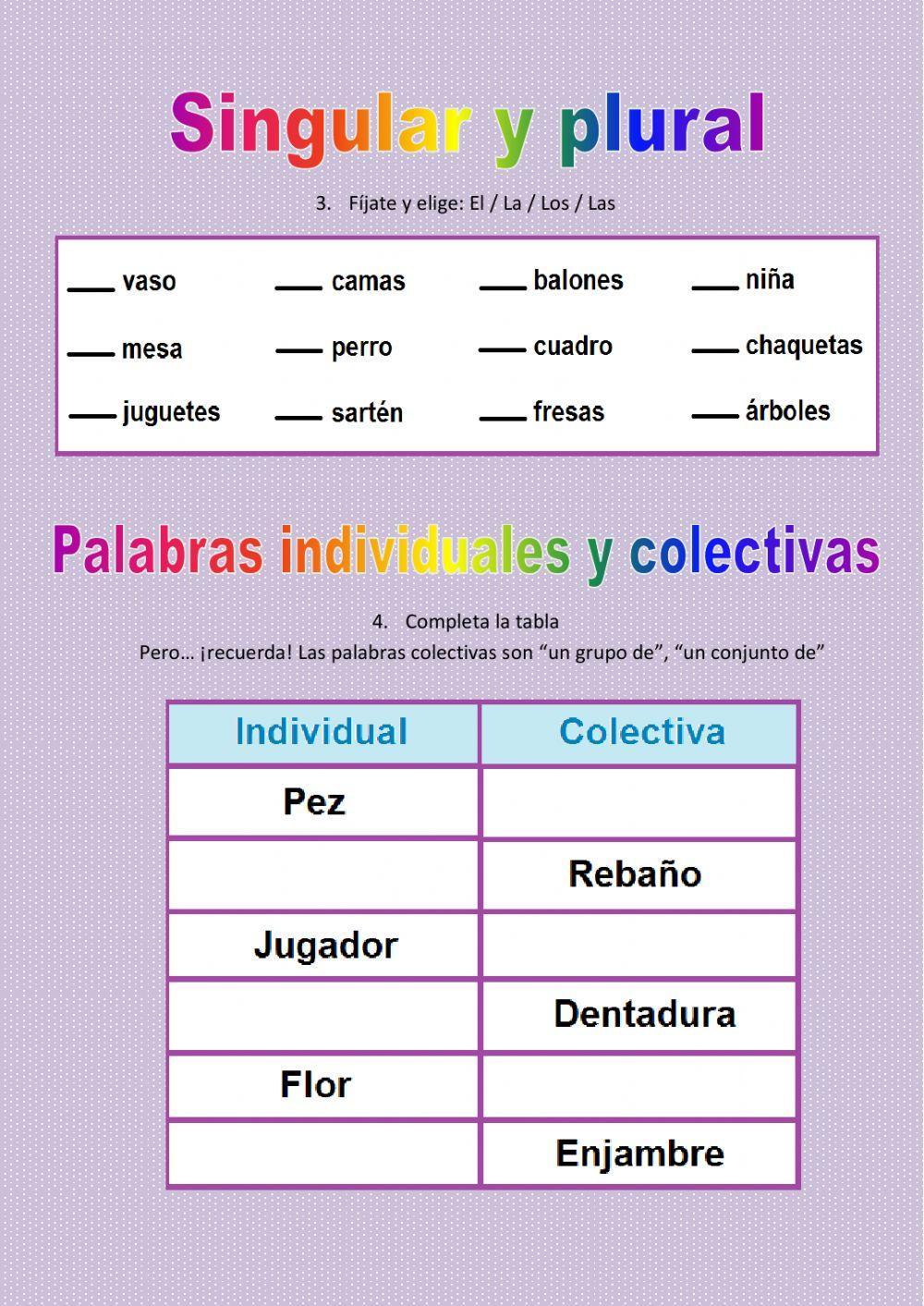 Repaso: palabras polisémicas, masculino-femenino, singular-plural y palabras individuales-colectivas