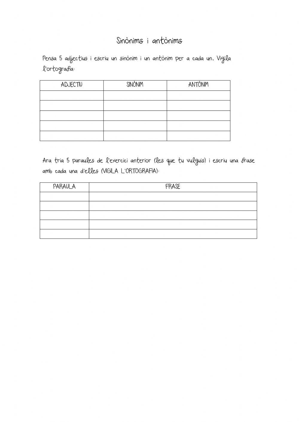 Sinònims i antònims