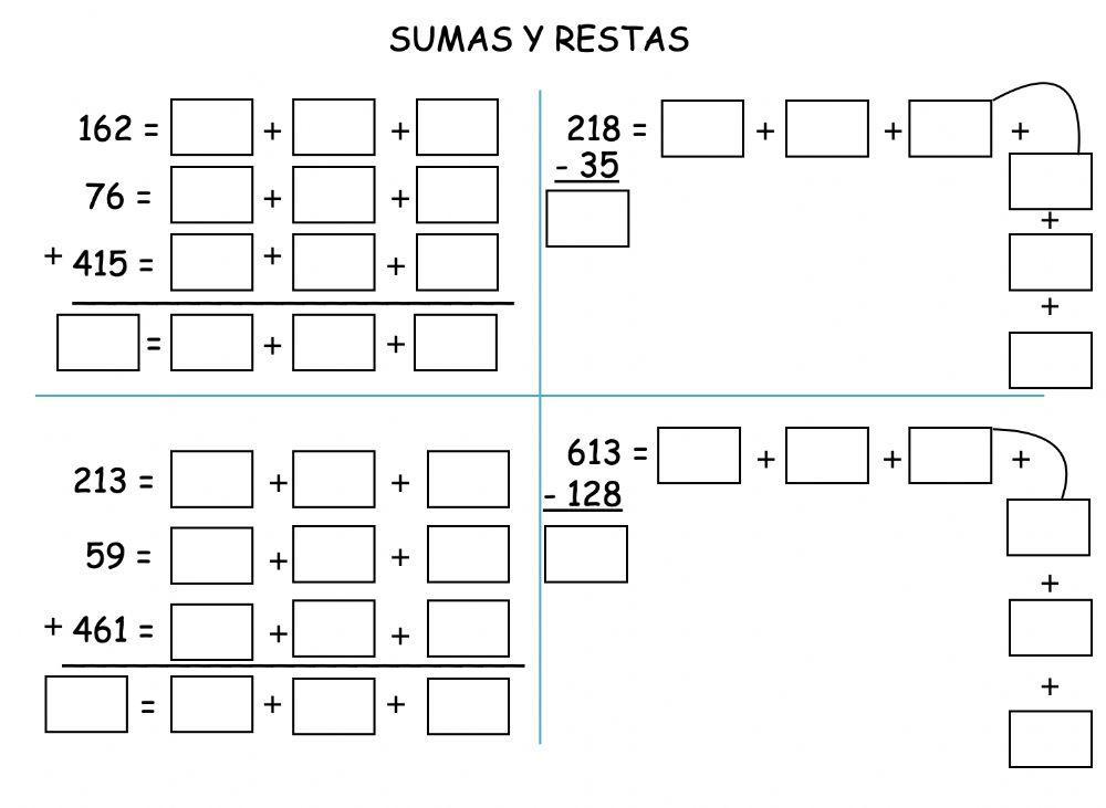 Sumas y restas descomponiendo
