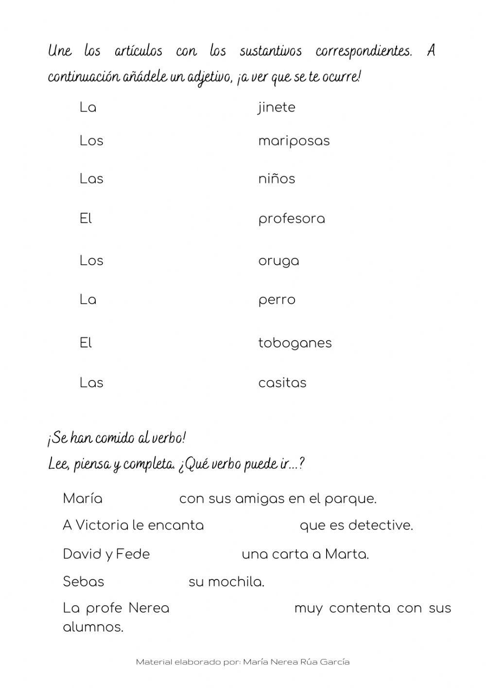 Repasos las clases de palabras.