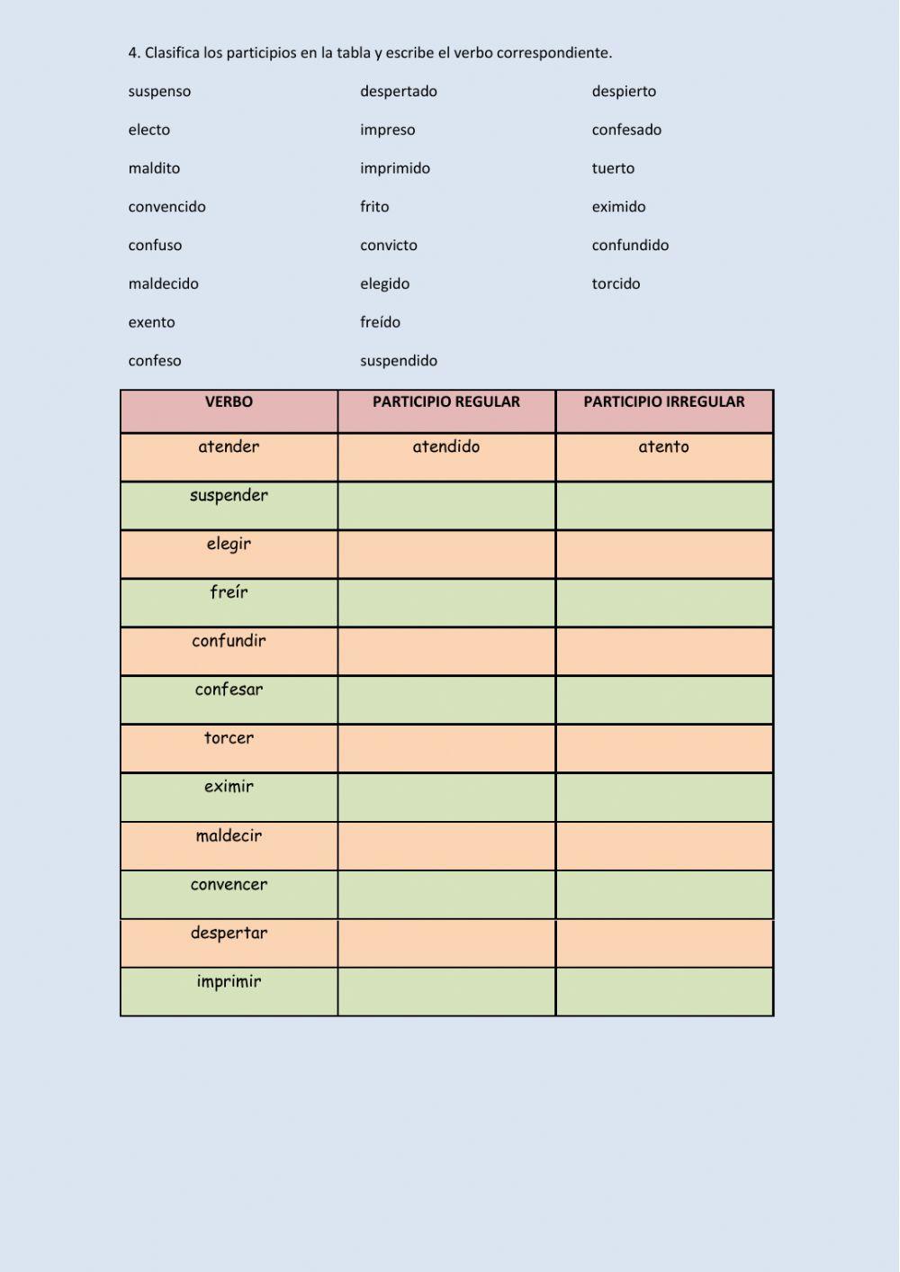 Verbos-Actividades de comprobación