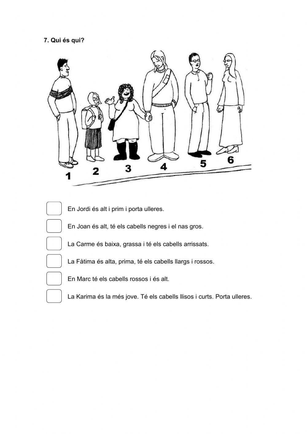 Adjectius parts del cos