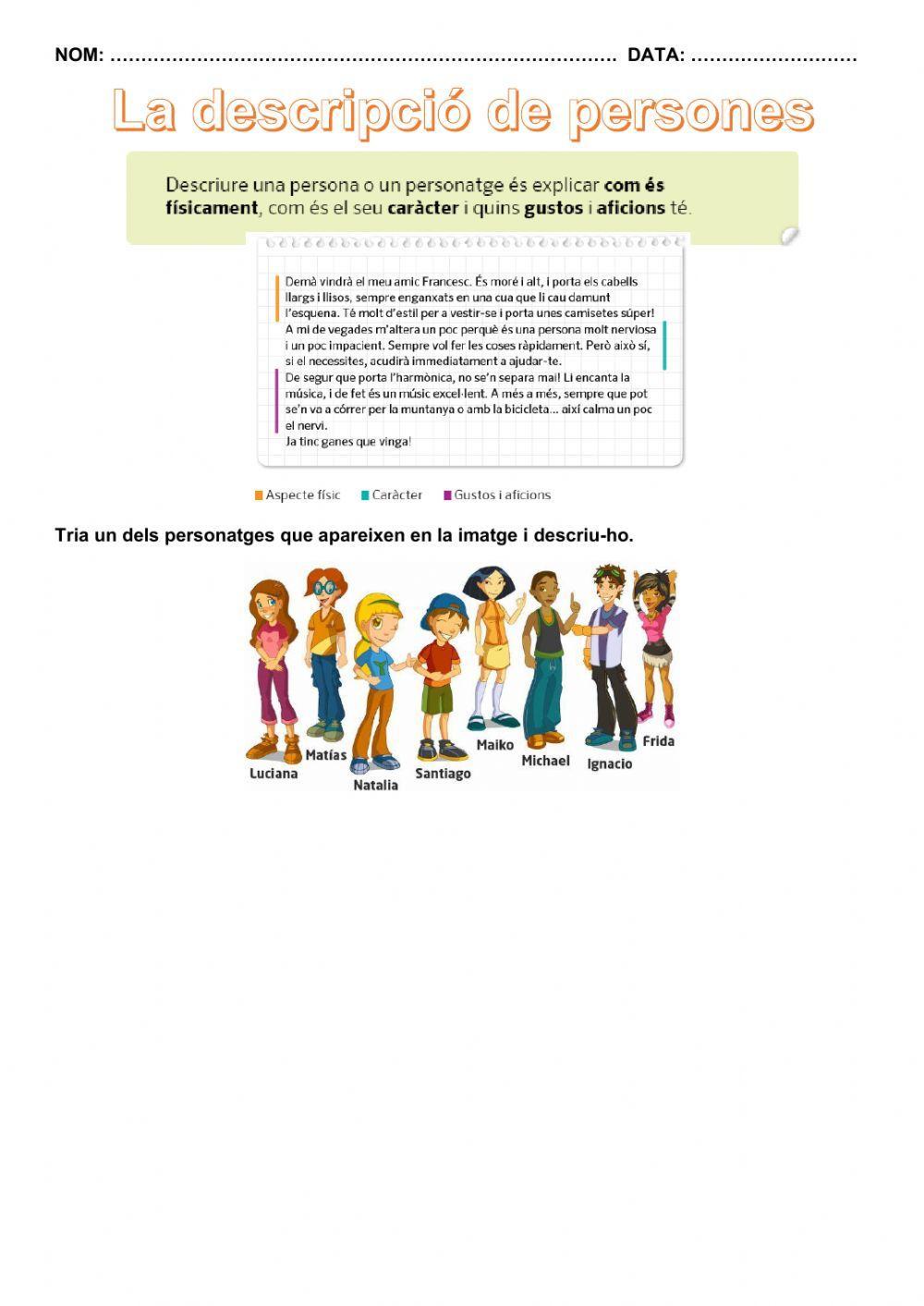 Descripció de persones