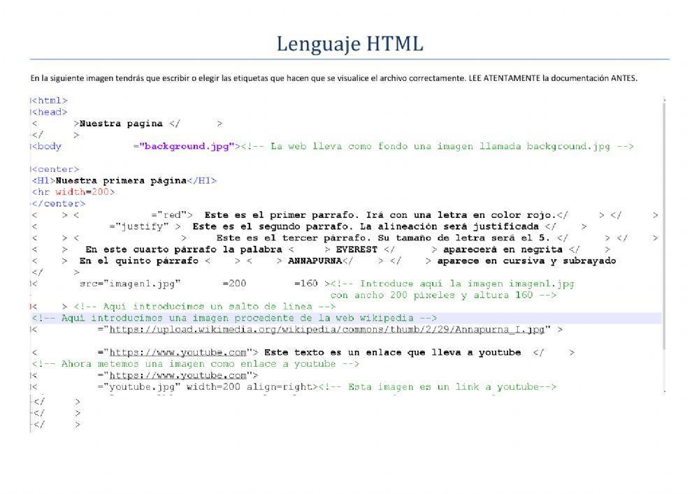 Etiquetas HTML