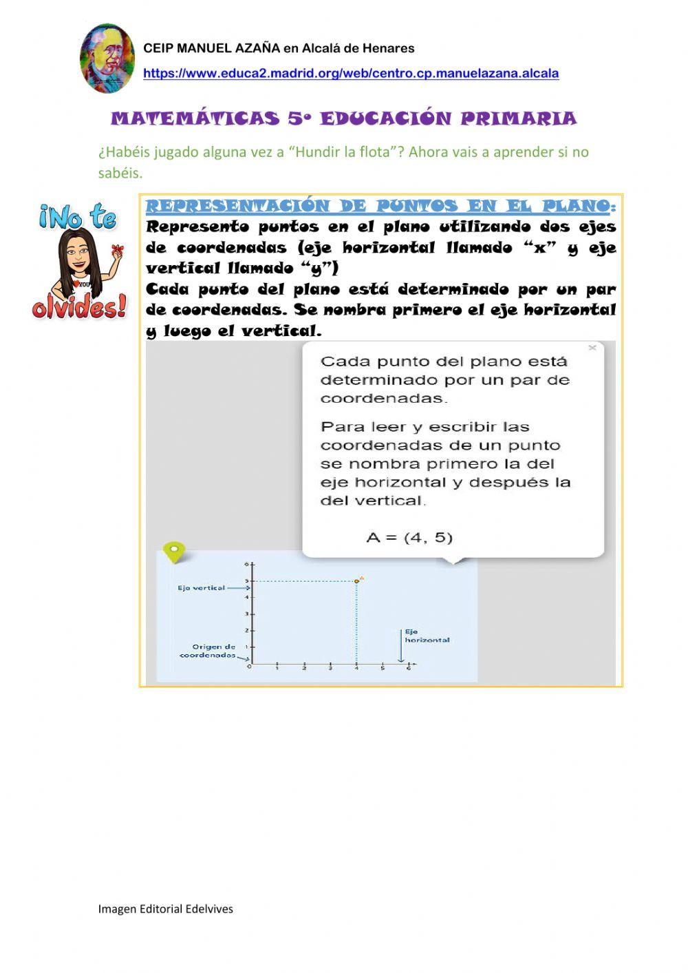 Representación puntos en un plano