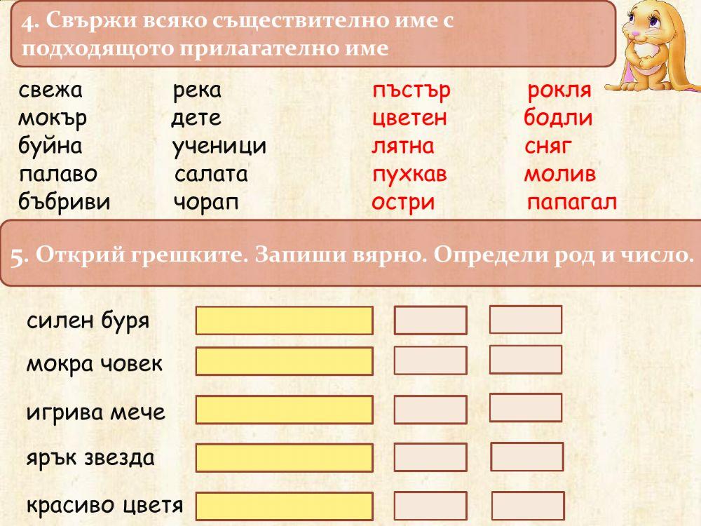 Съществителни  иприлагателни имена.Правопис