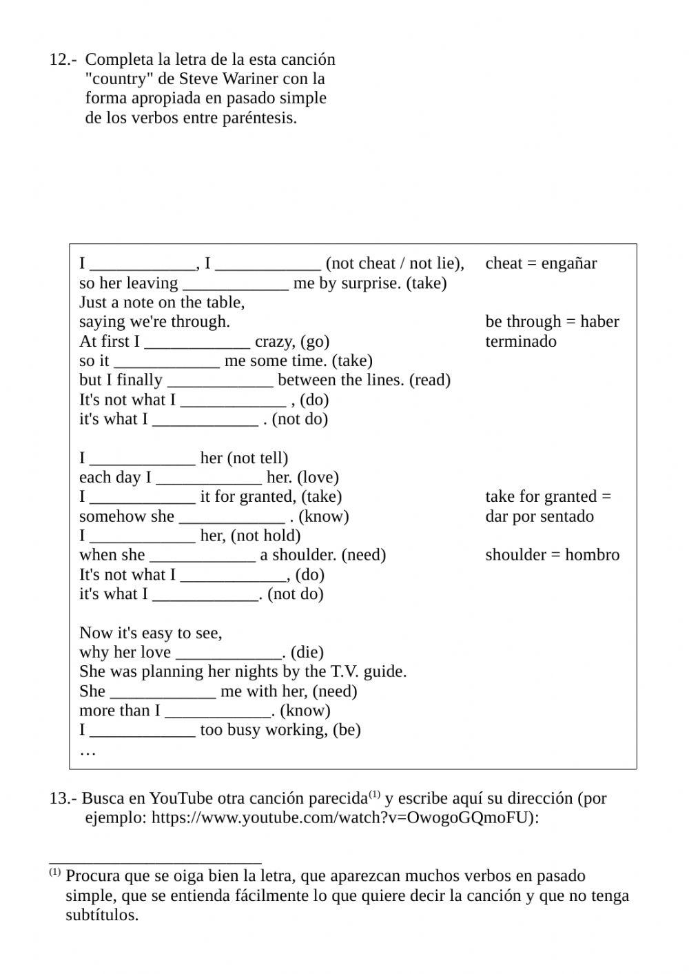 Review work 12 - song