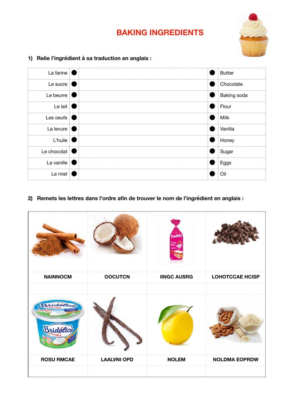 196438 Baking Ingredients MmeDarche LiveWorksheets 196438 Baking Ingredients MmeDarche LiveWorksheets