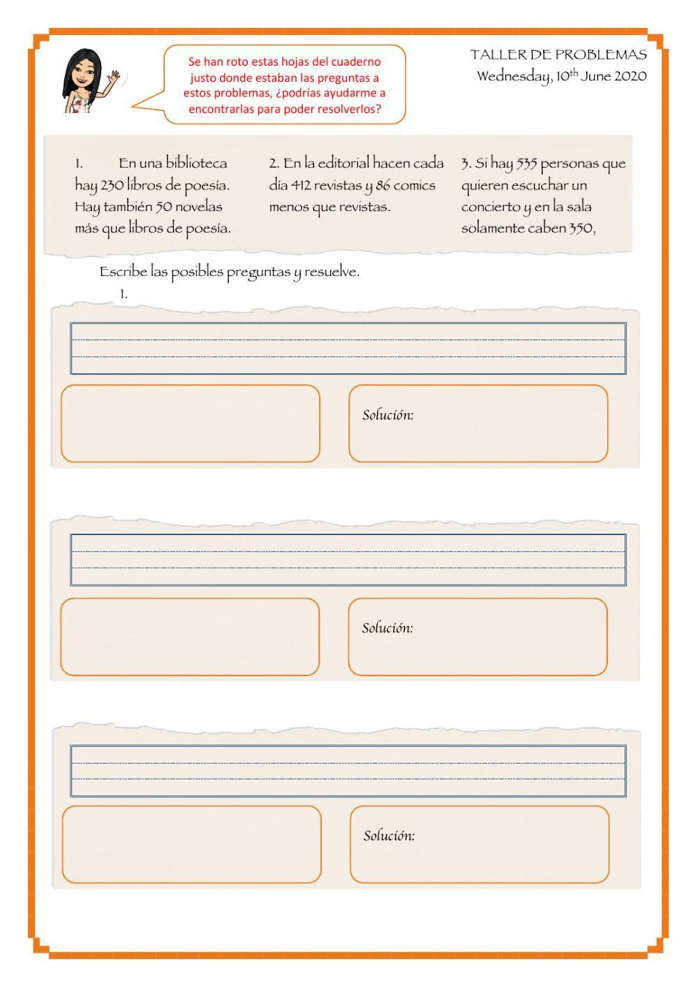 Elegir pregunta a problemas