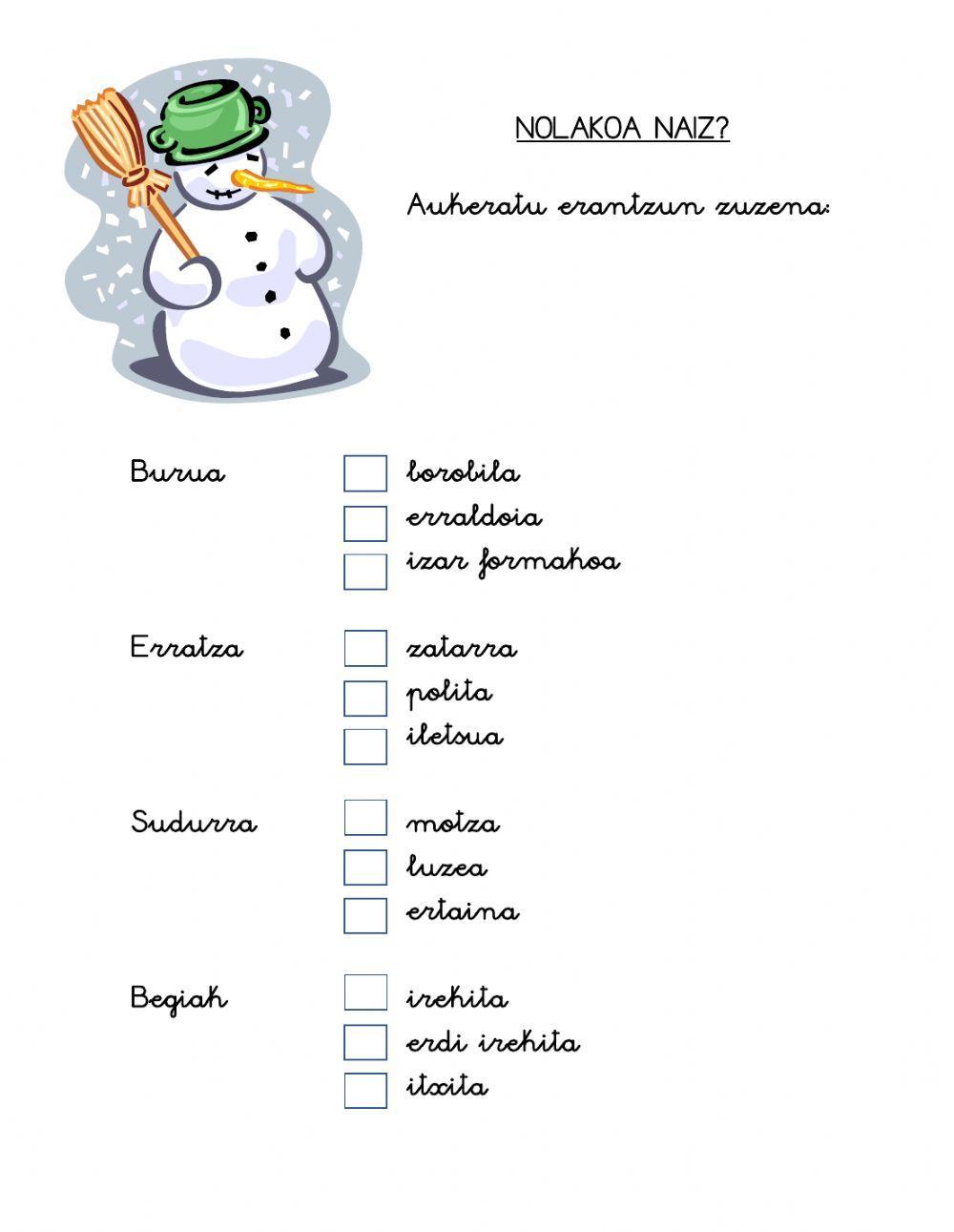 Marrazkien behaketa - deskribapena