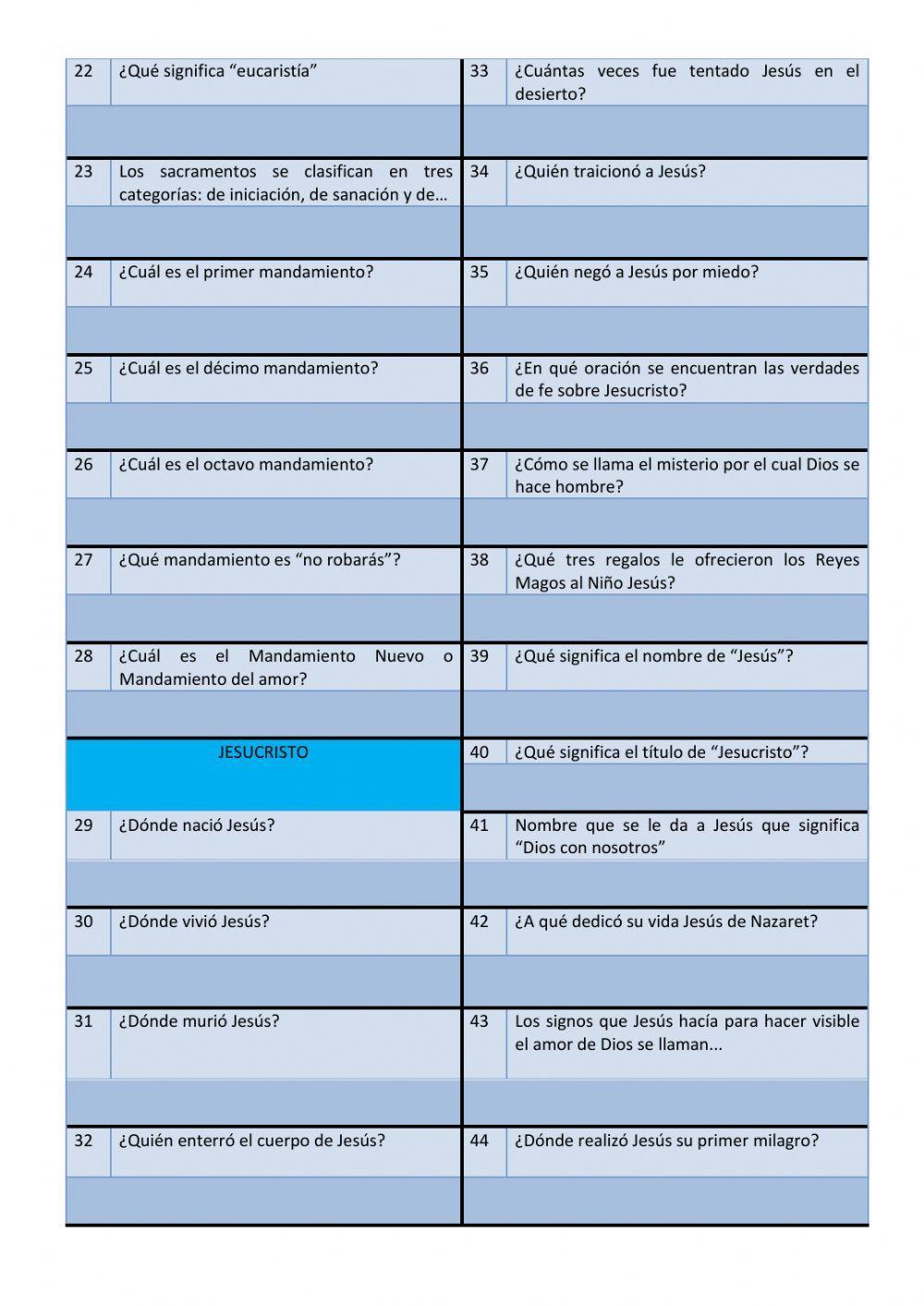 Trivial de Religión