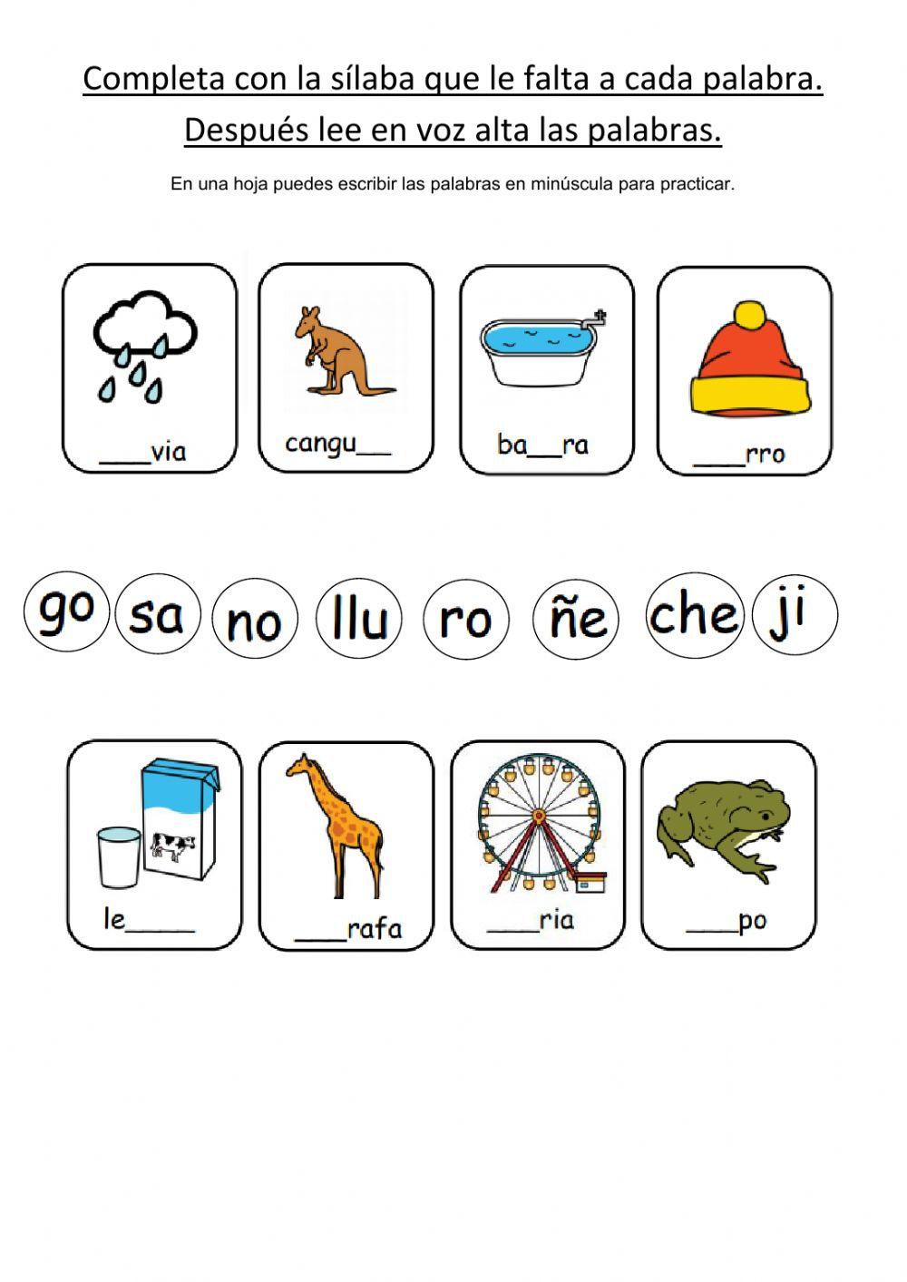 Sílabas minúsculas