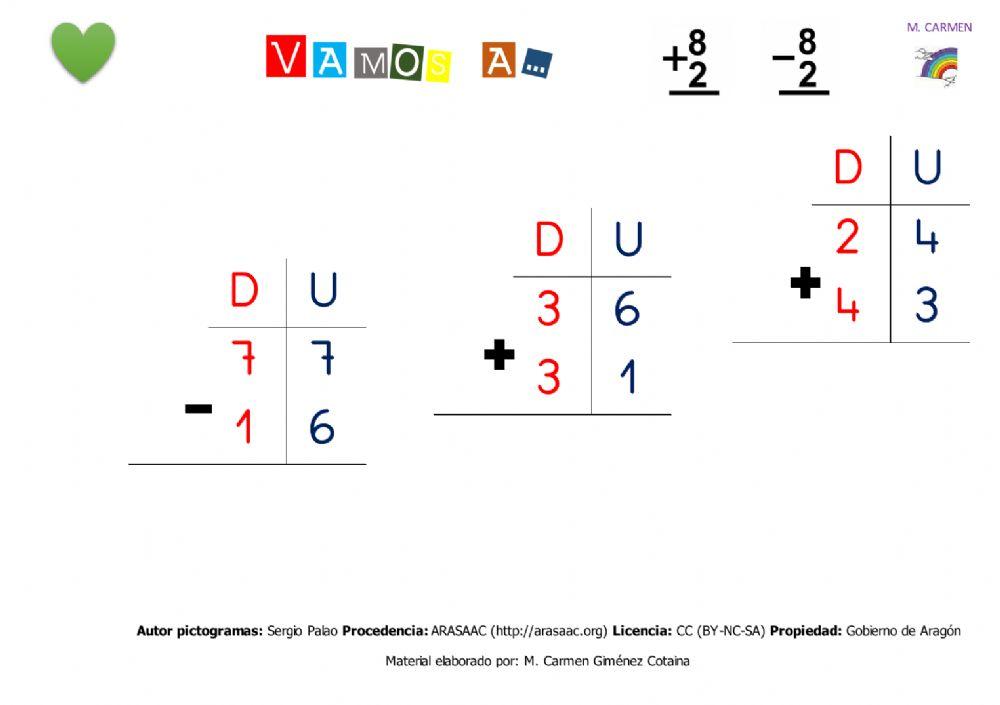 Vamos a sumar y restar