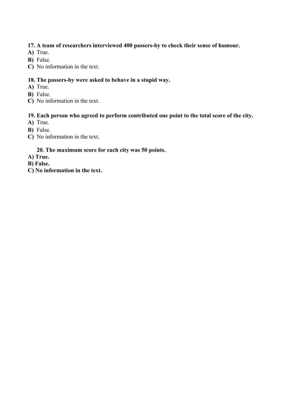 English Exam State Practice Test 17 MODULE 1&2