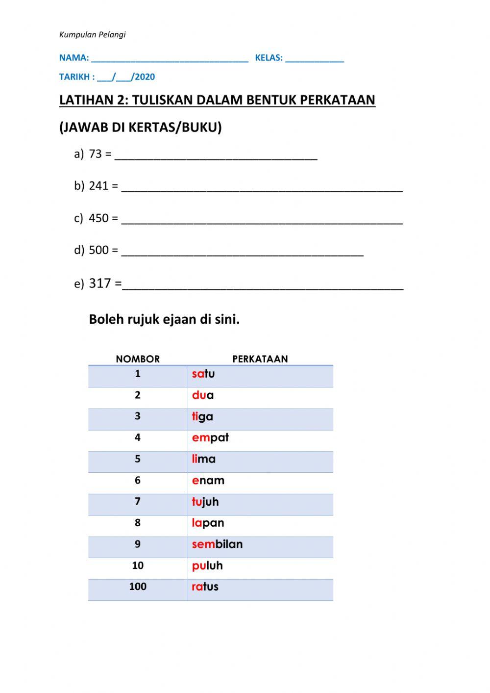 Nombor dalam perkataan (500)