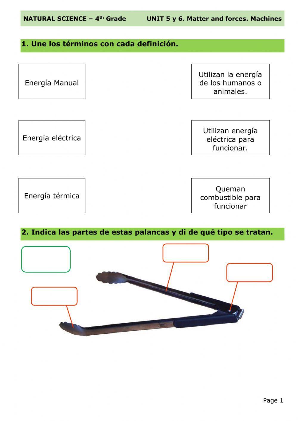 Test máquinas y materia