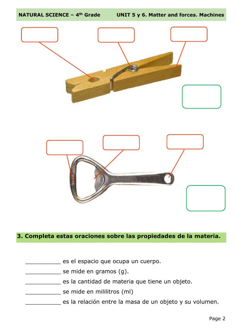 Test máquinas y materia
