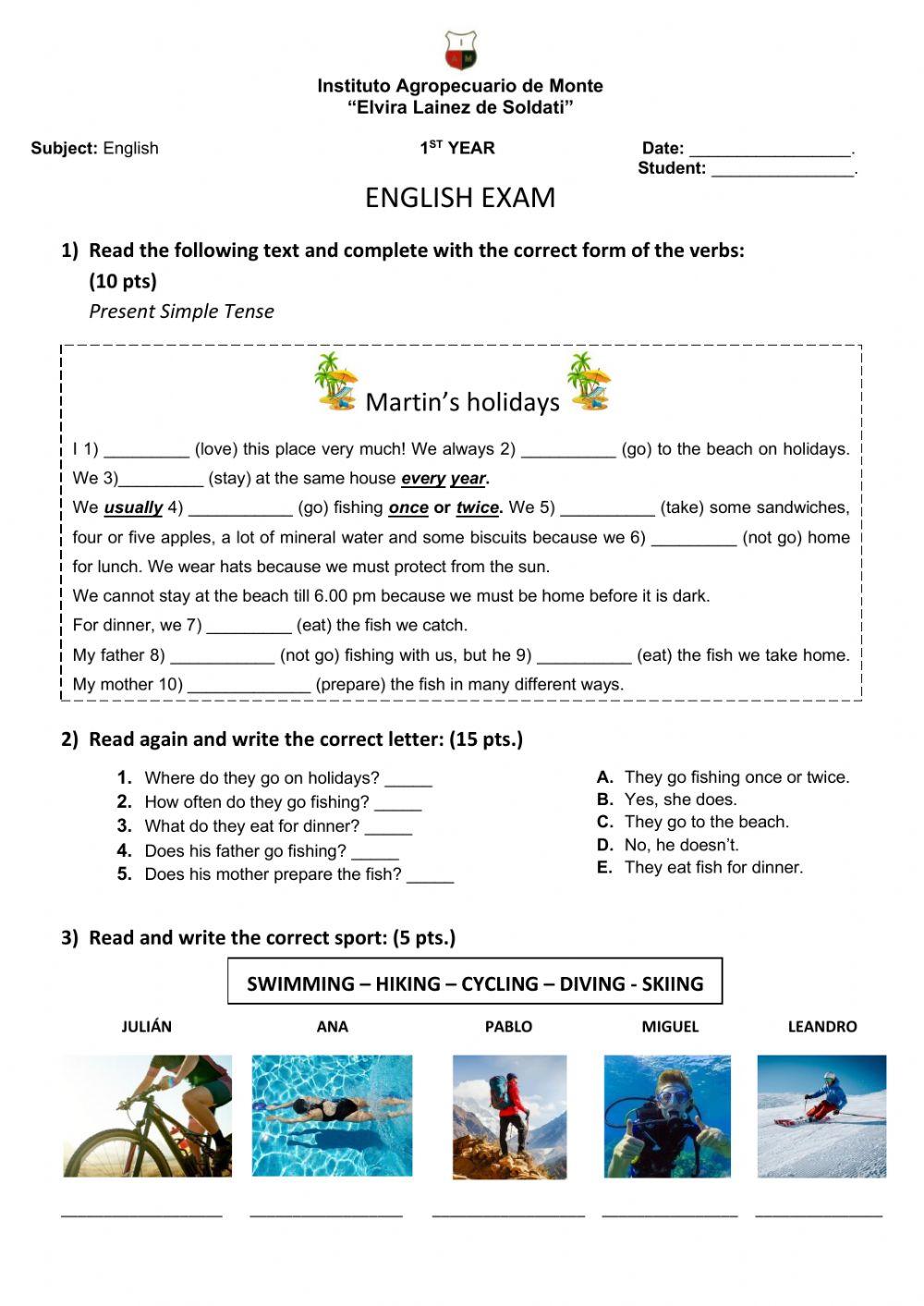 English - 1st year - iam