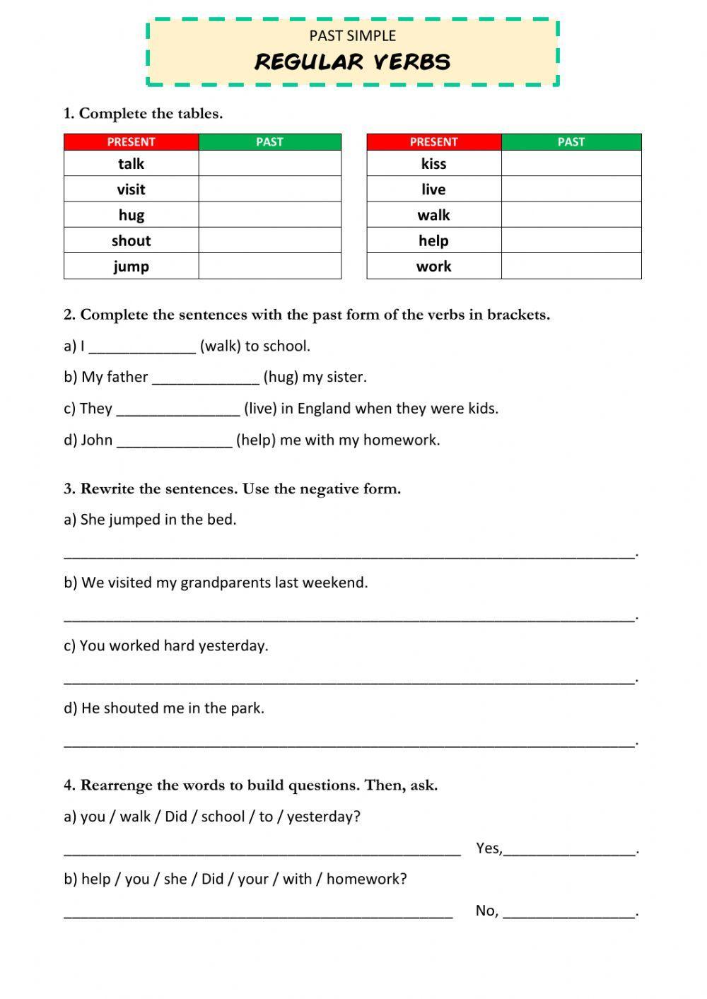 Past simple - Regular Verbs