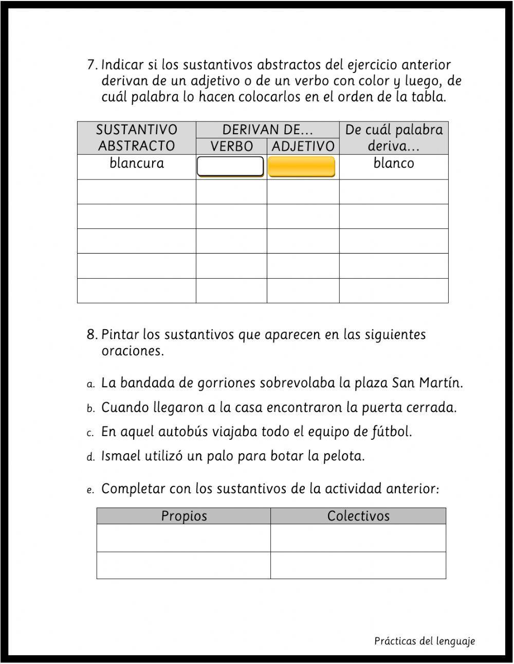 Sustantivo y adjetivo - Repaso