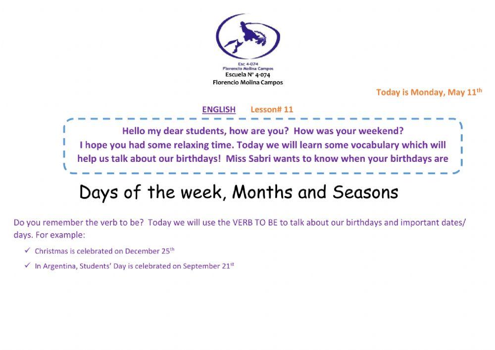 English Lesson - 11. 