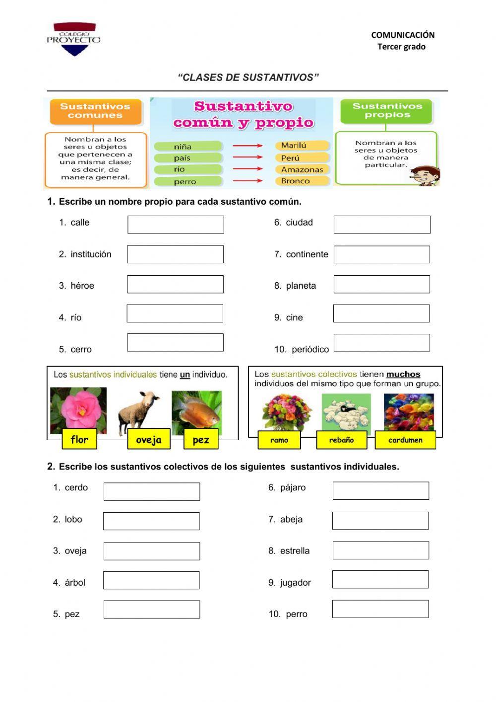 Clases de sutantivos