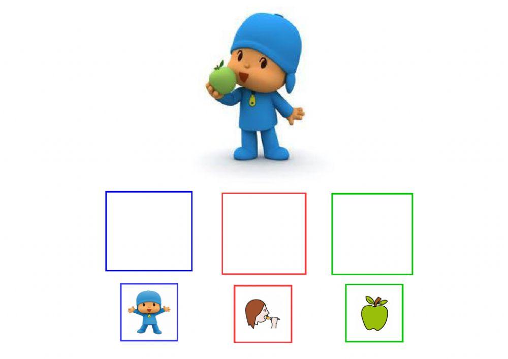 Pocoyo come manzana