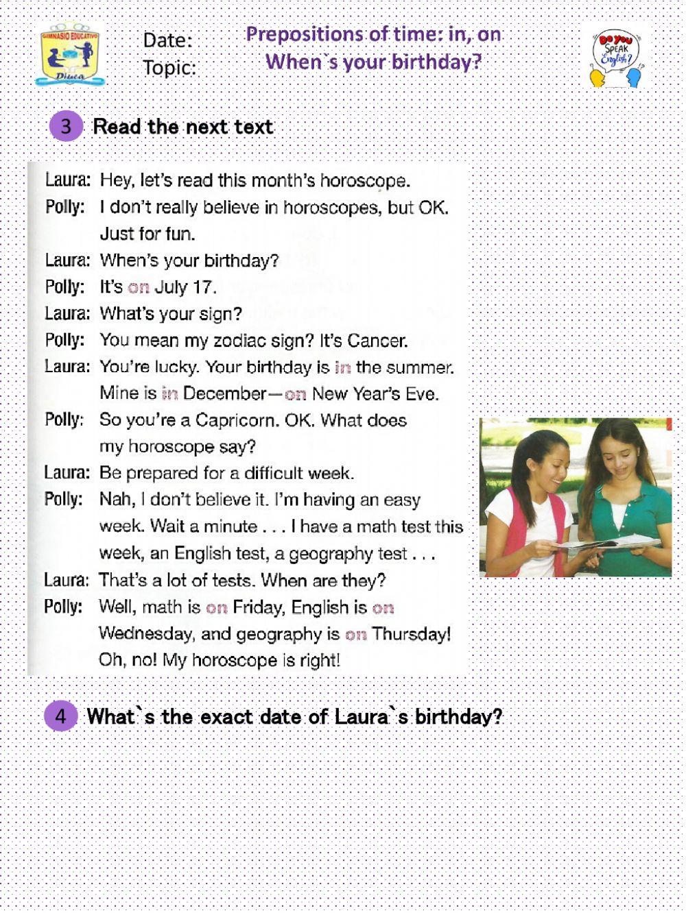 Prepositions of Time