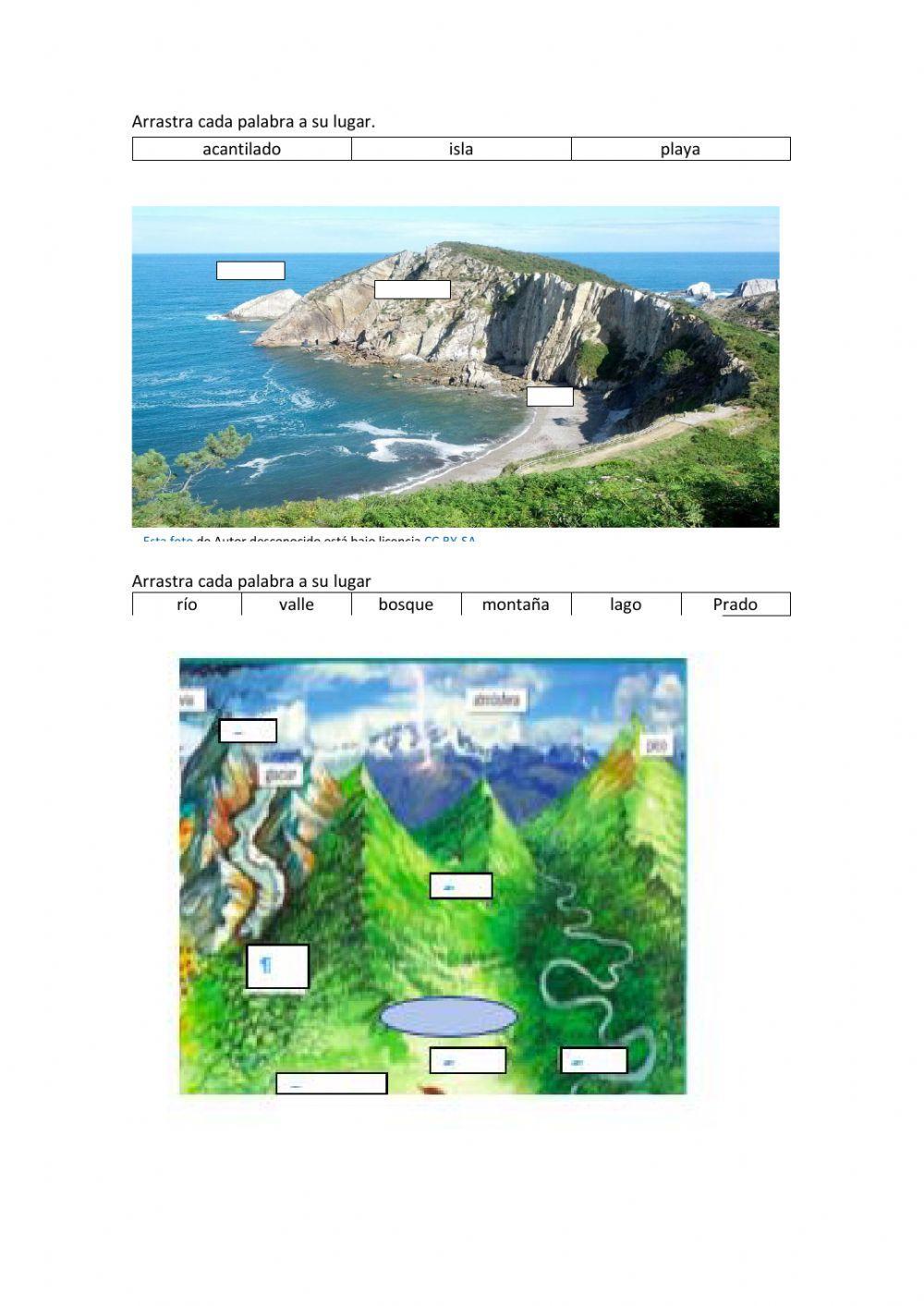 Paisaje de interior y de costa