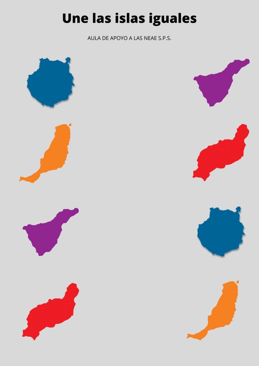 Une los iguales. día de canarias