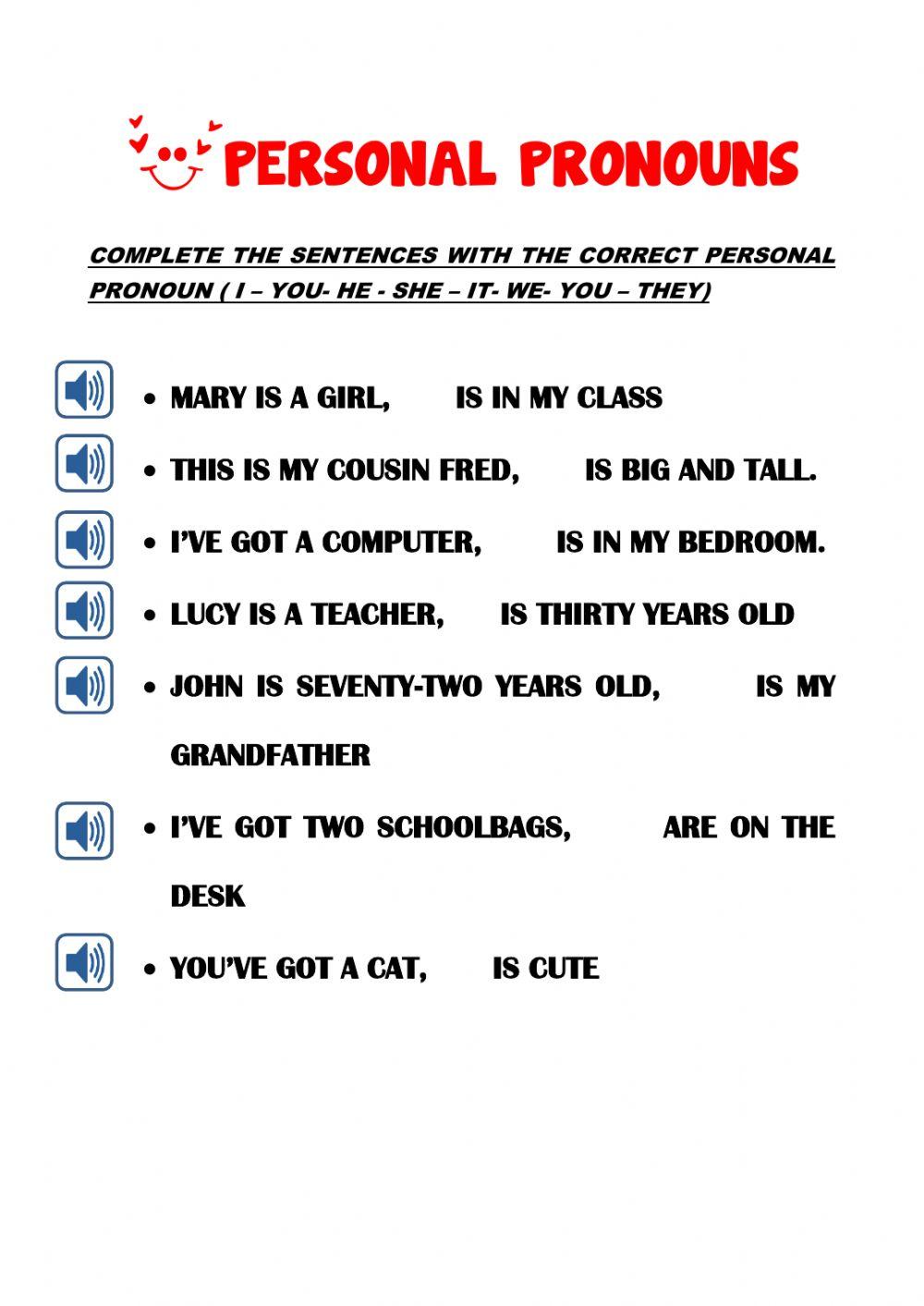 Personal pronouns
