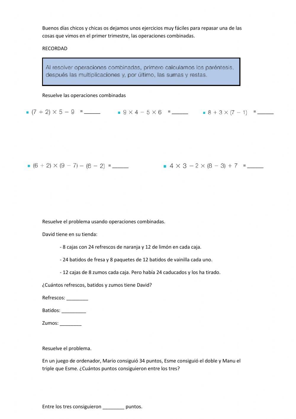 Repaso operaciones combinadas