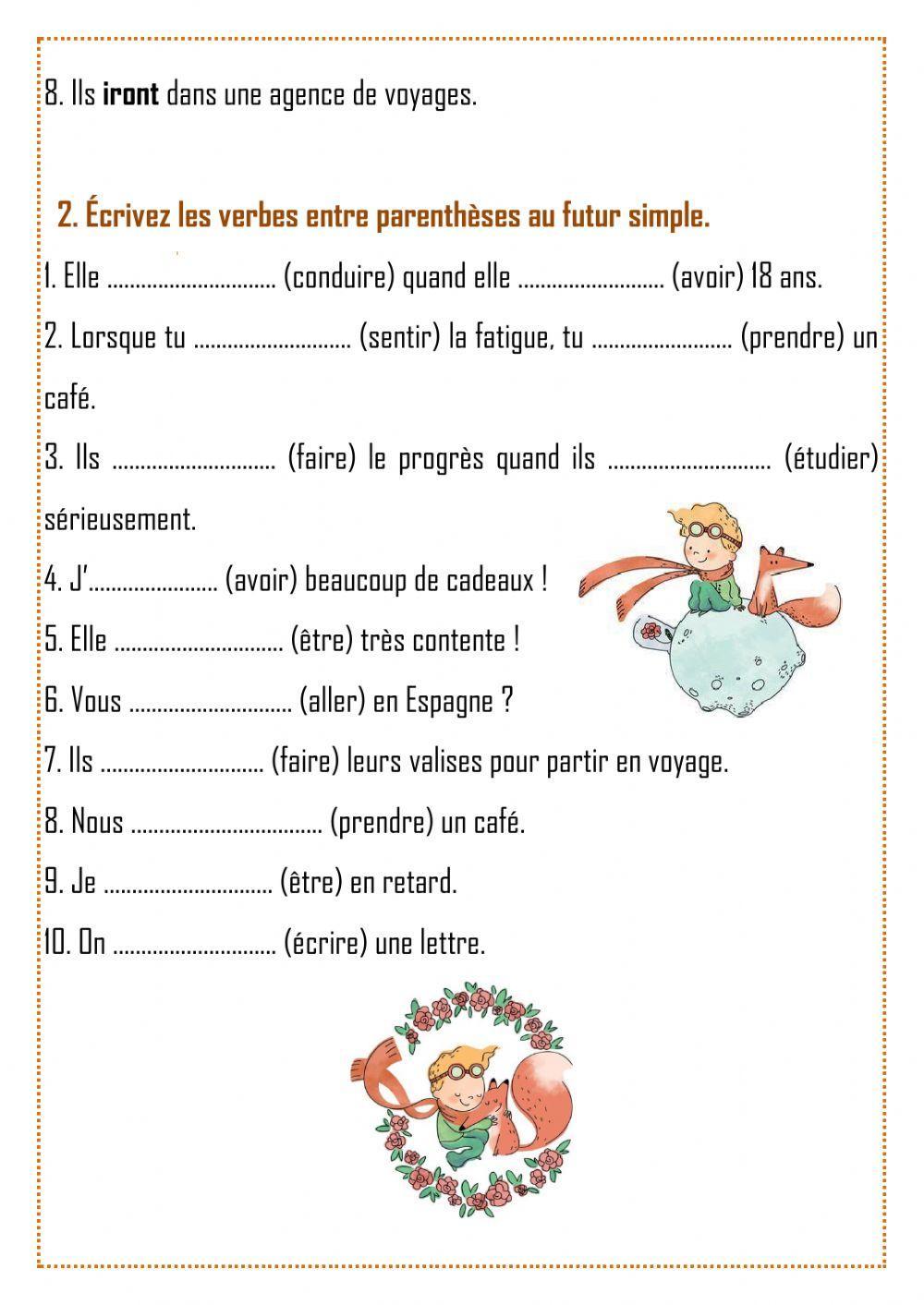 Le futur simple 2. 5 classe