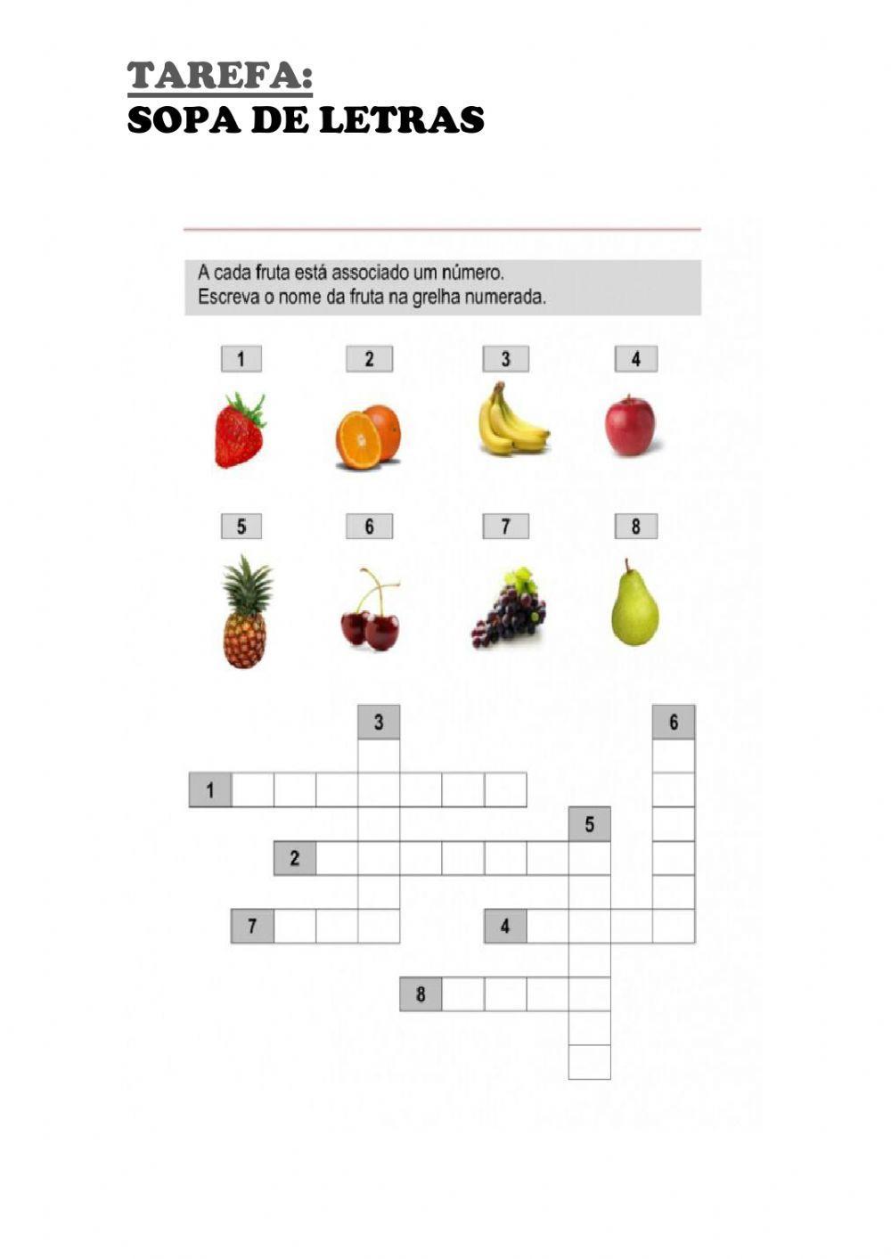 As frutas em português