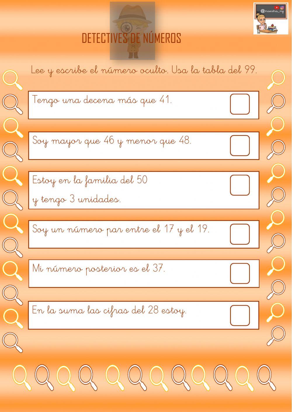 Detective de números Detective de números