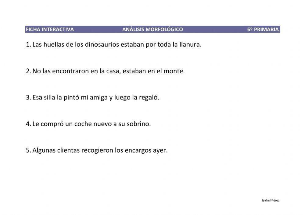 FICHA INTERACTIVA ANÁLISIS MORFOLÓGICO
